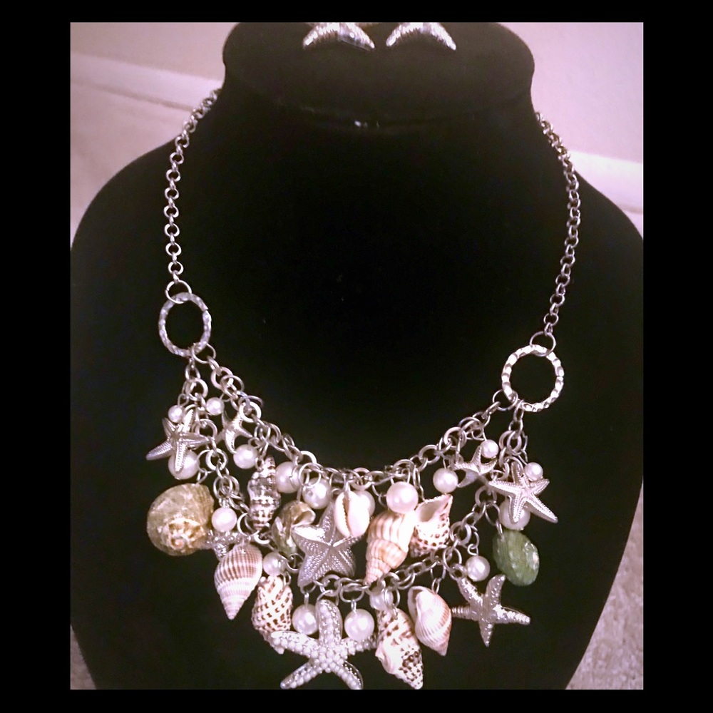 Seashell Starfish mermaid sea necklace